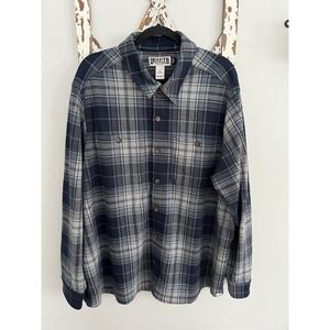 Duluth Trading Shacket Mens XL Soft Plaid Flannel Shirt Shacket Untucked Length
